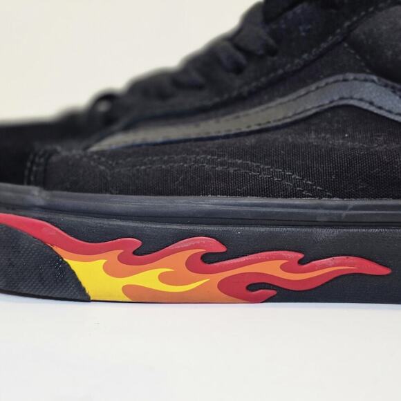 Vans Old Skool Flame Black Red Yellow Size 8.5 Men's Sneakers, New w/out Box - Picture 3 of 10